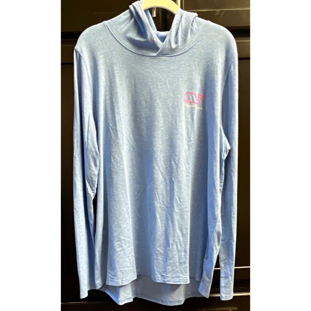 Vineyard Vines NWT Edgartown Hoodie Cornflower Blue Whale Graphic Womens XL